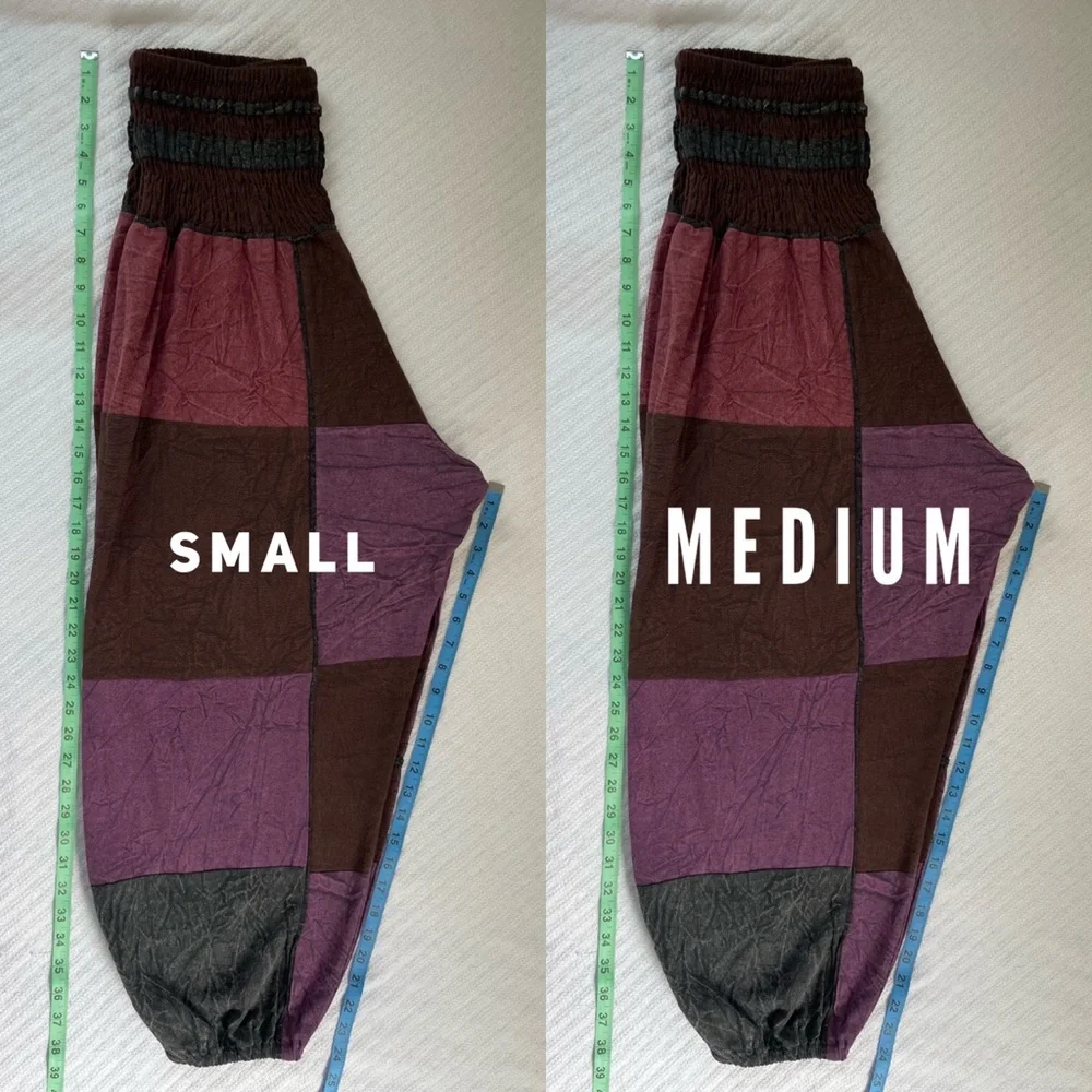 Purple Patchwork All Natural 100% Cotton Harem Pant - Picture 12 of 16